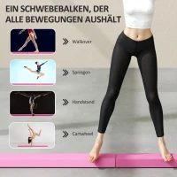 SPORTNOW Evenwichtsbalk 2,4 m, opvouwbaar, antislip bodem, voor 3+ jaar, tot 80 kg, Lichtrood(m-7)