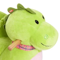 HOMCOM Cal Balansoar cu Roti sub Forma de Dragon pentru copii 18-36 luni Verde(m-10)