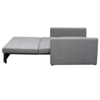 HOMCOM Schlafsofa, 2er-Sofa, bis 200 kg, mit verstecktem Stauraum, Pollycotton, Grau(m-23)