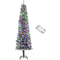 HOMCOM Árvore de Natal 225 cm Árvore de Natal Artificial com 220 Luzes LED de Duas Cores 519 Ramos e Suporte de Aço  Verde(m-10)