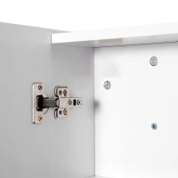 HOMCOM Dulap de Baie Suspendat cu Două Uși Frontale, Oglindă și 2 Rafturi Interioare din MDF, 60x15x75 cm, Alb(m-10)
