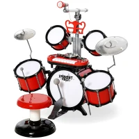 Homcom Set Toba Copii – Rosu, cu Microfon & Efecte Sonore(m-10)