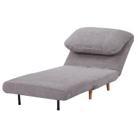 HOMCOM 2-in-1 Schlafsessel Gästebett, bis 200 kg, verstellbare Kopfstütze Cord-Optik 82 cm x 8 cm x 83 cm Grau(m-15)