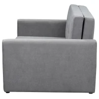 HOMCOM Schlafsofa, 2er-Sofa, bis 200 kg, mit verstecktem Stauraum, Pollycotton, Grau(m-21)
