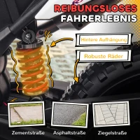 AIYAPLAY 12V Kindermotor met Steunwielen, LED-Lichten, Muziek, USB, Elektrische Motorfiets voor Jongens en Meisjes, Wit(m-7)