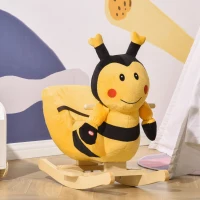 HOMCOM Balansoar Albină din Lemn pentru Copii 60 x 33 x 45cm Galben și Negru(m-13)