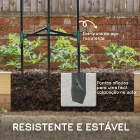 Outsunny Conjunto de 3 Suportes para Plantas Trepadeiras Torre de Treliça para Plantas Frutas Verduras 38x38x182 cm Verde(m-6)