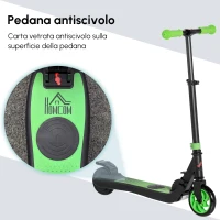 HOMCOM Monopattino Elettrico Pieghevole per Bambini 6+ Anni ad Altezza Regolabile, 71x36.5x75-80 cm, Nero e Verde(m-8)