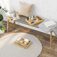 HOMCOM Set van 2 opbergmanden met vakken voor het organiseren van items, voor woonkamer, keuken, slaapkamer(m-6)