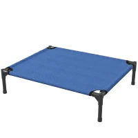 PawHut Pat Ridicat pentru Câini și Pisici cu Cadru Metalic, 76x61x18 cm, Albastru(m-10)