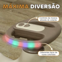AIYAPLAY Carrinho Gira Gira para Crianças Carrinho Wiggle com Guiador para Pais Música Luz e Espaço de Arrumação 69x31x69 cm Cáqui(m-5)