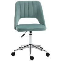 Vinsetto Verstelbare Bureaustoel met Wielen, 360° Draaibaar, Schelpvorm, Schuim, 49 x 60 x 79-91 cm, Groen