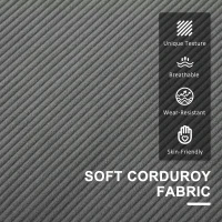 HOMCOM Small Two-Seater Corduroy Sofa - Grey(m-5)