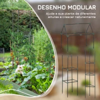 Outsunny Conjunto de 3 Suportes para Plantas Trepadeiras Torre de Treliça para Plantas Frutas Verduras 38x38x182 cm Verde(m-4)