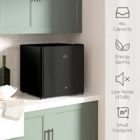 HOMCOM 46 Litre Lockable Countertop Fridge - Black(m-4)