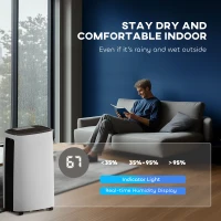 HOMCOM 16l/Day Dehumidifier, with Washable Filter and Timer - White(m-8)