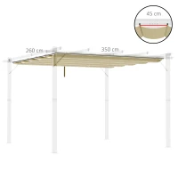 Outsunny Vervangend Dak voor 4 x 3 m Pergola, Intrekbaar, met Regenafvoergaten, Weerbestendig, Polyester, Beige(m-3)
