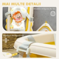 AIYAPLAY Cadă de Baie Pliabilă pentru Nou-Născuți 0-3 Ani cu Pernă și Orificii de Drenaj, 80,5x55x20 cm, Galben(m-8)