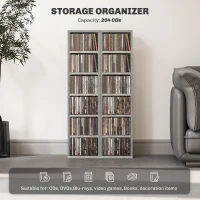 HOMCOM Set of Two 102 CD Storage Units - Cement Grey(m-4)