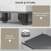 HOMCOM Coloană de Baie Modernă cu Sertar, 2 Dulapuri, 2 Uși și Rafturi Reglabile, Mobilier de Baie, 34x34x190 cm, Alb(m-6)