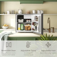 HOMCOM 46 Litre Lockable Countertop Fridge - Grey(m-6)