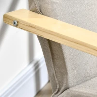 HOMCOM Poltrona Relax con Pouf Poggiapiedi in Legno e Tessuto con Poggiatesta, 67x69x100cm, Grigio(m-7)