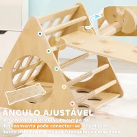 AIYAPLAY Triângulo de Escalar de Madeira 8 em 1 Jogo de Aprendizagem com Rampa Escada em Forma de Arco 175x59,5x60 cm Madeira(m-6)