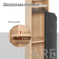 Homcom Dulap Baie – 18×18×75 cm, Raft Reglabil pentru Hartie Igienica(m-5)