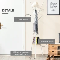 Homcom Cuier Pom – Otel Alb, Design Modern pentru Hol(m-5)