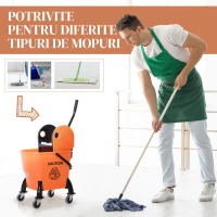 HOMCOM carucior profesional curatenie, 44×36×90 cm(m-6)