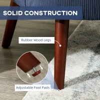 HOMCOM Corduroy Retro Accent Chair - Blue(m-7)