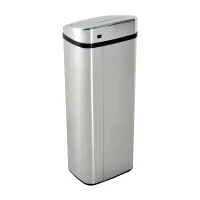 HOMCOM® automatische vuilnisbak prullenbak automatische keukenemmer bewegingssensor roestvrij staal met sensor zilver 50 l 33 x 25 x 84 cm | Aosom.nl(m-21)