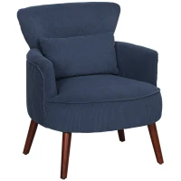 HOMCOM Corduroy Retro Accent Chair - Blue(m-1)