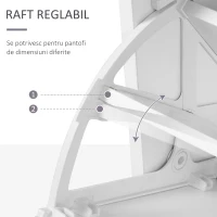 HOMCOM Mobila de Hol Moderna Garderoba Set Cuier, Oglinda si Dulap Pantofi 3 in 1, in Lemn Alb(m-6)