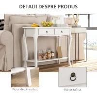 HOMCOM consola pentru hol, 100x33x76 cm, alba(m-6)
