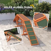 PawHut Agility Hondenloopplank, Parcours, Anti-slip, Weerbestendig, Hout 335 x 55 x 60 cm, Oranje(m-5)