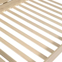 Wooden Double Bed with Ample Compartments Storage Space, Durable MDF and Plywood, Storage Bed with Minimalist Style, 208L x 153W x 60H cm, White Oak(m-10)