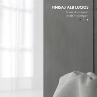 Homcom Dulap Sub Chiuveta – Alb Lucios, Cu 2 Usi si Rafturi Reglabile(m-6)