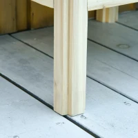 Outsunny Hochbeet 3 Etagen aus Holz mit Ablageboden & 3 Entwässerungslöchern für Garten Balkon Natur 125 x 45 x 108 cm(m-13)