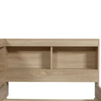 3FT Single Bed with Storage Space, Durable MDF and Plywood, Wooden Bed Frame for Adults and Teenagers, 208L x 108W x 60H cm, White Oak(m-9)