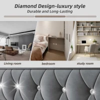 Velvet Upholstered Daybed with USB and Type C Ports, Pull-Out Trundle, Elegant Single Sofa Bed for Bedroom, 203L x 101-194W x 76H cm, Grey(m-8)