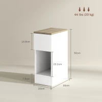 HOMCOM Set of Two Modern Storage Bedside Tables - White(m-3)