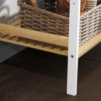 HOMCOM Four-Tier Bamboo Adjustable Shelf Storage Unit(m-9)