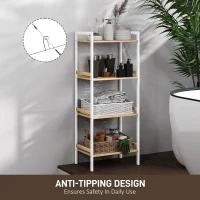 HOMCOM Four-Tier Bamboo Adjustable Shelf Storage Unit(m-6)