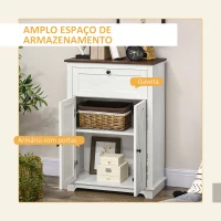 HOMCOM Aparador para Sala de Estar com Portas Duplas Gaveta e Prateleira Ajustável para Cozinha Dormitório 60x30x87,4 cm Branco(m-4)