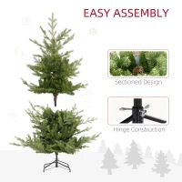 HOMCOM Kerstboom, Kunstspar, Realistische Uitstraling, Snelle Opzet, Plastic, Groen, 100 x 100 x 150cm(m-5)