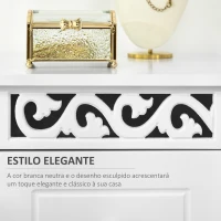 HOMCOM Armário Auxiliar Casa de Banho com 3 Gavetas Móvel de Armazenamento para Casa de Banho Dormitório 29,8x29,8x68,5 cm Branco(m-6)