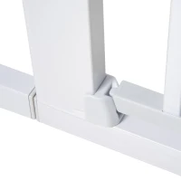 PawHut Türgitter, Montage ohne Bohren, verstellbare Breite 75-96 cm, einhändiges Öffnen, Metall, Weiß, Auto-Close Baby Schutzgitter(m-13)