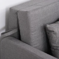 HOMCOM Divano Letto 2 Posti 2 in 1 con Vano Contenitore e Design Moderno, Letto Singolo, Imbottito e Rivestito in Lino Grigio(m-12)