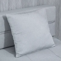 HOMCOM Fotel wypoczynkowy Fotel z funkcją łóżka, w zestawie 1 poduszka, 70 cm x 70 cm x 61 cm, Jasnoszary(m-8)